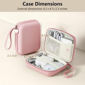 Étui de chargeur portable Linpr pour MacBook, pochette de rangement de voyage, adaptateur secteur, câbles de charge, clés USB, batterie externe (rose L) fabriqué - Product Image 2