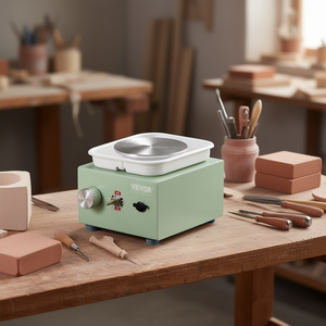 Machine à tourner en céramique Vevor Mini, vitesse 0-320 tr/min, verte, pour poterie et émail, pour travaux artistiques - Product Image 2