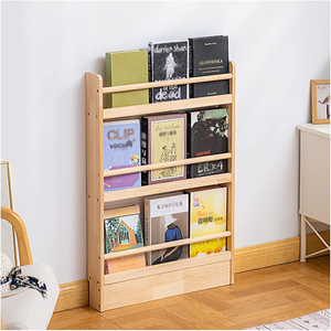 Door Behind Montessori Wooden Book Rack <strong>Corner</strong> <strong>Wall</strong> Simple <strong>Bookshelf</strong> Design <strong>Bookshelf</strong> - Product Image 1