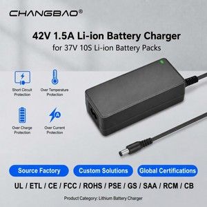 Chargeur de batterie Li-ion 42V 1.5A pour vélo électrique, scooter électrique Millet, moto <span class=keywords><strong>Pocket</strong></span> Mod, Sports Mod 10S 36V 42V, chargeur de batterie au lithium - Product Image 1