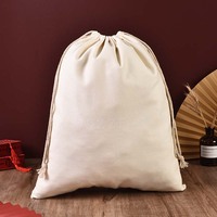 Emballage de sacs à cordes en toile écologique, coton et lin imprimés Sac à cordon avec logo personnalisé