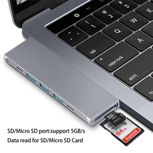 <span class=keywords><strong>Thunderbolt</strong></span> 3 için 8-in-<span class=keywords><strong>1</strong></span> çoklu USB tip C Macbook için <span class=keywords><strong>HUB</strong></span> Pro 13/15 dahili 40Gbps SD Micro SD 5K 60Hz 100W PD hızlı şarj - Product Image 5