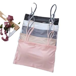 Camisola de tubo de seda helada para mujer, con espalda hermosa, para usar como prenda exterior, con almohadillas cómodas para el pecho, tipo chaleco, con efecto push-up y transpirable - Product Image 5