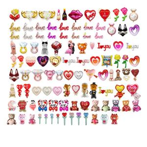 18 inç özel kalp şeklinde folyo balonlar sevgililer günü yıldönümü seni seviyorum baskı Globos balonlar parti süslemeleri - Product Image 3