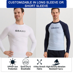 ชุดว่ายน้ำชายแบบ Rash Guard ป้องกันรังสียูวี น้ำหนักเบา ระบายอากาศได้ดี ซึมซับเหงื่อ ทนคลอรีน เหมาะสำหรับนักกีฬาว่ายน้ำและเล่นชายหาด - Product Image 3