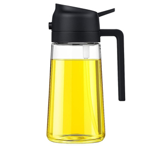 Rociador de Aceite de Oliva Ecológico de Vidrio de 16oz/470ml, Dispensador 2 en 1, Apto para Lavavajillas, para Freidora de Aire, Ensaladas, Barbacoa, Utensilios de Cocina - Product Image 1