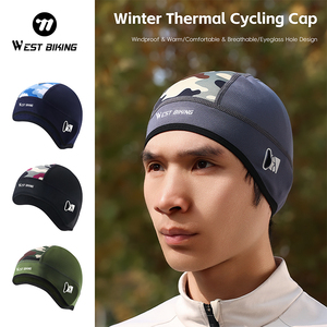 WEST BIKING アウトドアスポーツ 冬用バイク スカルキャップ ヘルメットライナー 防風 保温 フリース サイクリング ランニングハット 男女兼用 - Product Image 1