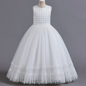 Flor niña cumpleaños <span class=keywords><strong>comunión</strong></span> fiesta con cuentas <span class=keywords><strong>2022</strong></span> Año Nuevo Navidad niña princesa manga voladora tutú vestido pequeño - Product Image 4