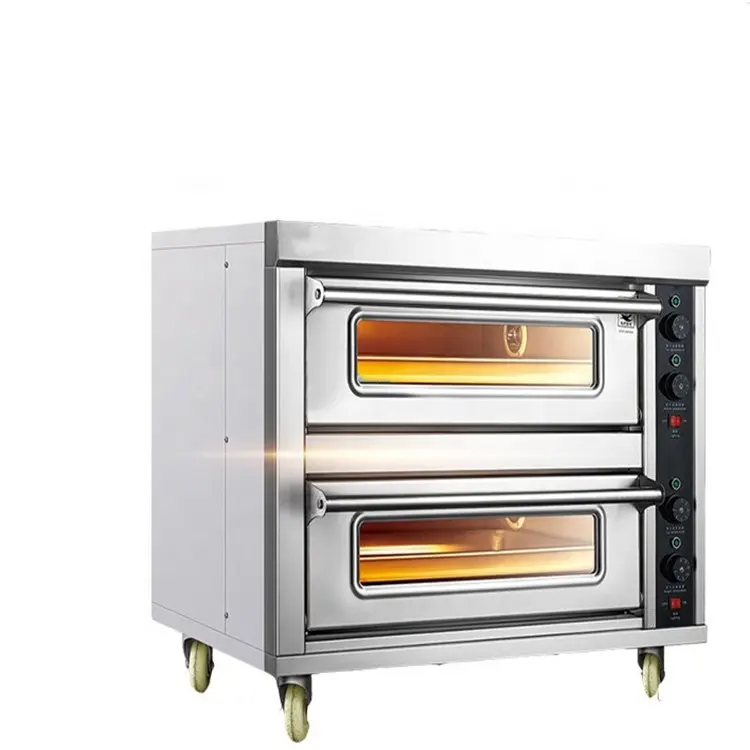 JUYOU-horno eléctrico de pizza profesional, de buena calidad, para panadería, restaurante, comida rápida, equipo de cocina, 2 pisos
