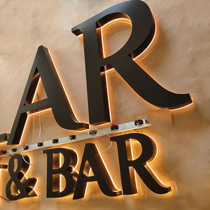 Mở cửa hàng Barber Backlit dấu hiệu kim loại 3D LED thư kênh signage ngoài trời Logo tùy chỉnh backlit Led Bar Đăng - Product Image 1