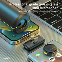 Microphone Lavalier Sans Fil Q18 à Bouton Magnétique Portable avec Réduction de Bruit pour Enregistrement Audio pour iPhone Android avec Boîtier de Charge