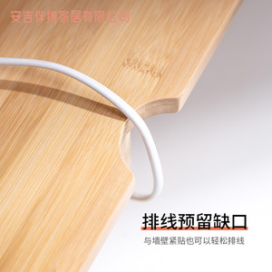 Bamboo <b>Desktop</b> Monitor <b>Riser</b> With Drawers Multipurpose Office Organizer Natural Bamboo Material - Product Image 2