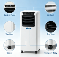 AIRWENS Climatiseur et Chauffage Électrique Portable Silencieux 12000 BTU pour Usage Domestique, Faible Niveau Sonore, Classe Énergétique, Télécommande