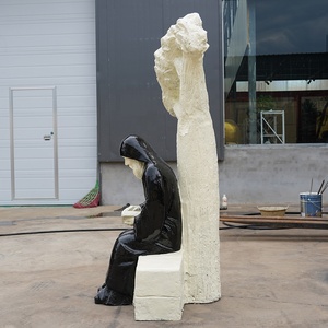 Statua in Bronzo su Misura a Grandezza Naturale di San Charbel Seduto Accanto all'<span class=keywords><strong>Albero</strong></span>, Scultura Religiosa - Product Image 4