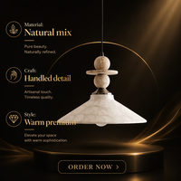 Lampe suspendue en travertin, forme conique, douille E27, lampe décorative pour salon, café