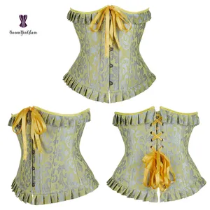 Palazzo di lusso golden top Corsetto delle donne Più Bustier di Overbust Lace Up Shaperwear Del Partito Del Corsetto e Bustier