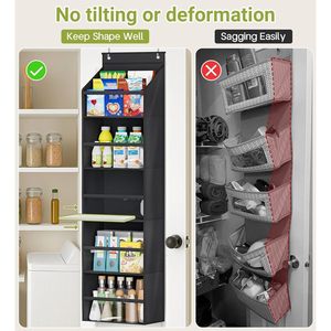 Over The Door Organizer 10 Pockets Large Capacity Hanging Storage For Baby Clothes Diapers And Essentials Pure <b>Black</b> Fabric - Product Image 3