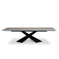 Ensemble de table et chaises de salle à manger extensible en céramique moderne et contemporaine, 8 places, meubles de salle à manger pour hôtel, bureau, immeuble