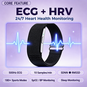 <span class=keywords><strong>Bracelet</strong></span> intelligent personnalisé sans écran avec ECG, HRV, <span class=keywords><strong>podomètre</strong></span>, moniteur de santé, étanche IP68, suivi d'activité physique avec SDK ouvert - Product Image 2
