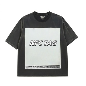 Camiseta Oversize de Lujo para Hombre con Escaneo NFC, Estilo Hip Hop, 250 GSM, Diseño Gráfico, Algodón Pesado, Personalizable, Tallas Grandes - Product Image 4