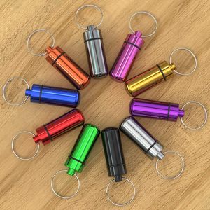 Petites boîtes à pilules portables avec porte-clés, organisateurs de pilules en aluminium étanches, mini boîtes métalliques, contenants de rangement de médicaments de poche - Product Image 6