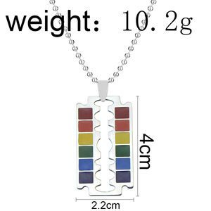 Trend Rainbow Gay Pride LGBT Collar de acero inoxidable Mujeres Hombres Collares <span class=keywords><strong>Lesbianas</strong></span> Gays Colgante Joyería Regalo Pareja Amistad - Product Image 6