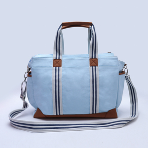 新品时尚设计师环保帆布大容量妈咪尿布袋婴儿换衣袋尿布袋 - Product Image 2