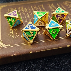 Mc Bảy vị thần ban đầu Triệu hồi mắt thần kim cương xúc xắc tám mặt yếu tố kim loại bàn hợp kim màu trò chơi sàng - Product Image 4