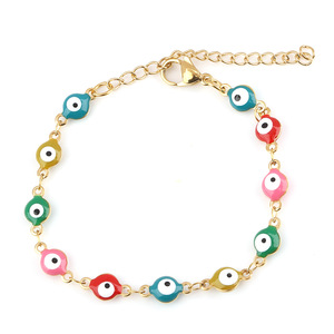 Fashion Chain <b>Bracelet</b> Resin Devil Eye Beaded Link Unisex Colorful Gift Jewelry H1393 - Product Image 4