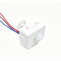 SanJin IP44 Detektor Inframerah Terpasang Di Dinding Sensor Gerak PIR JB109 Sudut Pandang 180 Deteksi Maks 1200W Lux & Waktu Dapat Disesuaikan