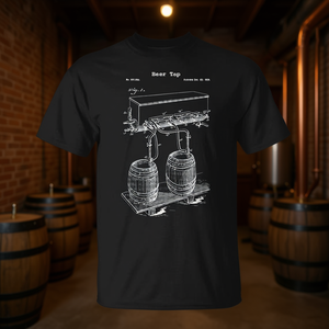 Camiseta Vintage Beer Tap Blueprint, diseño de cervecería artesanal, camiseta para hombre - Product Image 3