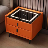 Mesa de Noche Inteligente LED para Hotel, Mesa Auxiliar Moderna Industrial, Mesa de Noche Inteligente