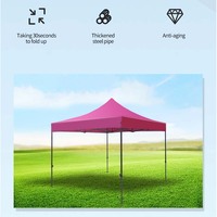 Tente pliable de 3x3m de diamètre, kiosque, chapiteau publicitaire en polyester imperméable pour l'extérieur et l'intérieur, salons professionnels, mariages