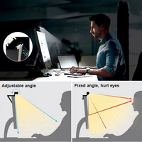 Barre lumineuse LED RGBIC synchronisée avec la musique pour moniteur, lampe de bureau pour jeux sur ordinateur avec application/WiFi/contrôle, abat-jour noir, protection des yeux