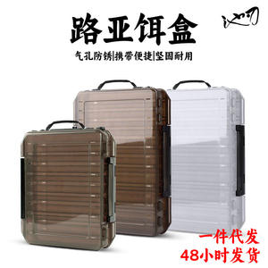 Fishing Tackle <b>Box</b> Large Medium <b>Small</b> Portable <b>Storage</b> Case For Bait And Accessories Multi Purpose Unisex Use Brown Transparent - Product Image 5