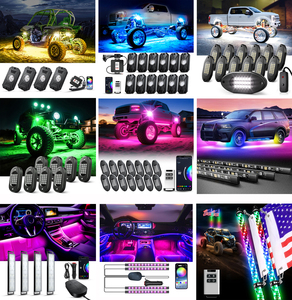 12 vỏ RGB LED Rock Lights Kit với app/RF điều khiển từ xa Neon underbody đèn 12V cho xe tải Pickup Jeep Golf giỏ hàng SxS ATV - Product Image 6