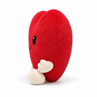 Peluche en forme de cœur rouge avec mains et pieds crème, souriant, cadeau personnalisé pour la Saint-Valentin, coussin anti-stress, taille personnalisable