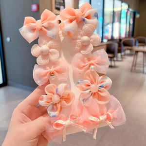 مشبك شعر زهري جذاب للأطفال الصغار، إكسسوار شعر مدرسي للأطفال، ربطة شعر جميلة من الشريط والبلاستيك للحفلات - Product Image 3