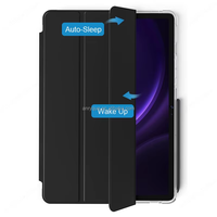 Étui rigide transparent noir Anryque avec support pliable, porte-crayon, antichoc, magnétique, fonction veille automatique pour Tab S10