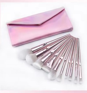 Ensemble professionnel de pinceaux de maquillage pour les yeux, poils synthétiques, pinceaux éventail, pour le visage, l'eye-liner, le rasage, 10 pièces/ensemble - Product Image 2