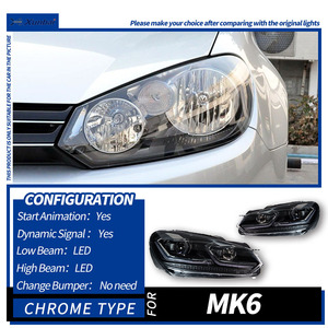 Phares avant XUNBAI MK7.5 Style Bi-LED à double projecteur pour VW <span class=keywords><strong>Golf</strong></span> MK6 2009-2012 12V DRL Clignotant Canbus Plug & Play Pièce Auto - Product Image 6