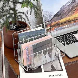 Minimalist Wrought Iron Desktop Shelf Metal Organizer Bookshelf Multi Functional Storage Rack For Desks - Product Image 3