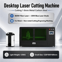 Machine de découpe laser à fibre 800W pour la fabrication de bijoux, découpeuse laser de bureau pour métaux et non-métaux avec gravure laser bleue