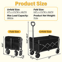 Chariot pliable 360/580/600 lb avec roues, chariot pliant multifonctionnel robuste