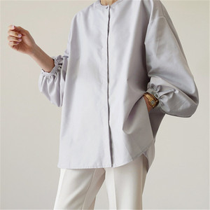 Großhandel 2025 Frühling und Sommer Lässige Weite Übergrößen Damen Chiffon-Bluse Unregelmäßiger Eleganter OL-Stil Bluse - Product Image 1