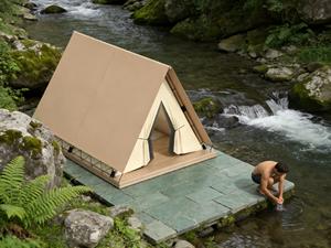 Tenda Safari in tela impermeabile di grande capacità spaziosa di lusso per <span class=keywords><strong>Glamping</strong></span> Wilderness <span class=keywords><strong>resort</strong></span> - Product Image 6