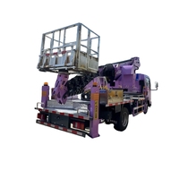 Vente à durée limitée Sinotruk Howo 33 mètres de haut diesel violet 4x2 4x4 Mini monstre flèche télescopique camion de travail aérien