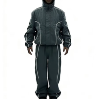 Survêtement coupe-vent personnalisé pour homme, avec bande réfléchissante, respirant, coupe ajustée, grandes tailles, teint en pièce, imprimé automne, en nylon