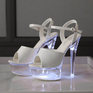 Sandalias de tacón alto para discoteca de 15CM, zapatos de plataforma impermeables brillantes para mujer para baile en barra - Product Image 4