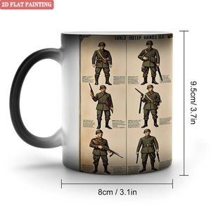 Frosted Black 11oz <b>Ceramic</b> <b>Mug</b> Heat Color Changing Drinking Cup Tactical Soldier Design 2D Flat Painting - Product Image 1